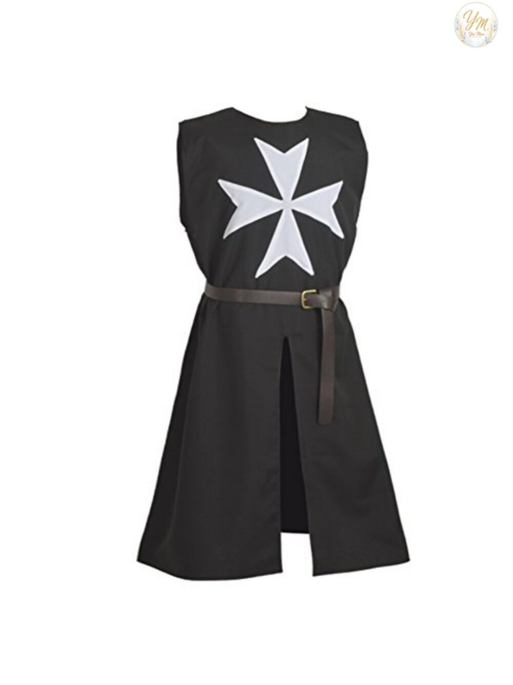 Medieval Knight Tunic Cosplay Costume Top Sleeveless Loose with Cross
